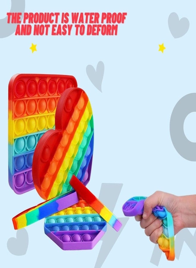 سايج سكوير ألعاب Sage Square Pop It Fidget، هدايا Pop Its Fidgets للأطفال، مجموعة ألعاب Fidget الحسية Popit Popits أفكار هدايا عيد الميلاد للأطفال من الجنسين (دائرة، مثمن، قلب ومربع) - Image 4